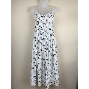 Banana Republic Floral Satin Maxi Dress Sweetheart Neck Spaghetti Strap Sz 4